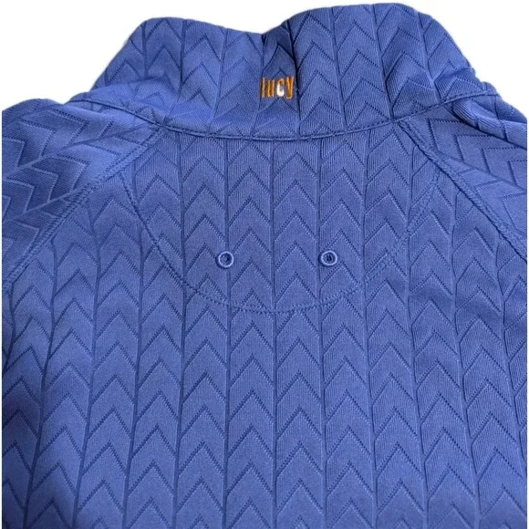 Lucy Athletic Jacket Womens L Blue Full Zip Yoga Running Lightweight Pockets - Picture 9 of 9